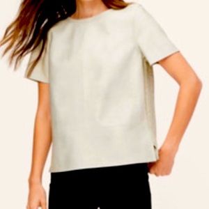 ⭐️🎉3 for $30 🎉 LOFT XXS gray short sleeve faux leather vegan shirt